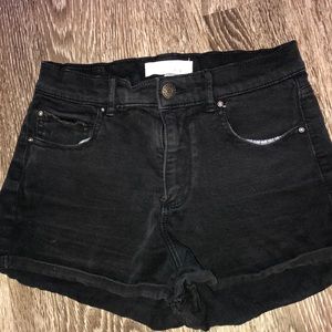 Garage black high waisted shorts